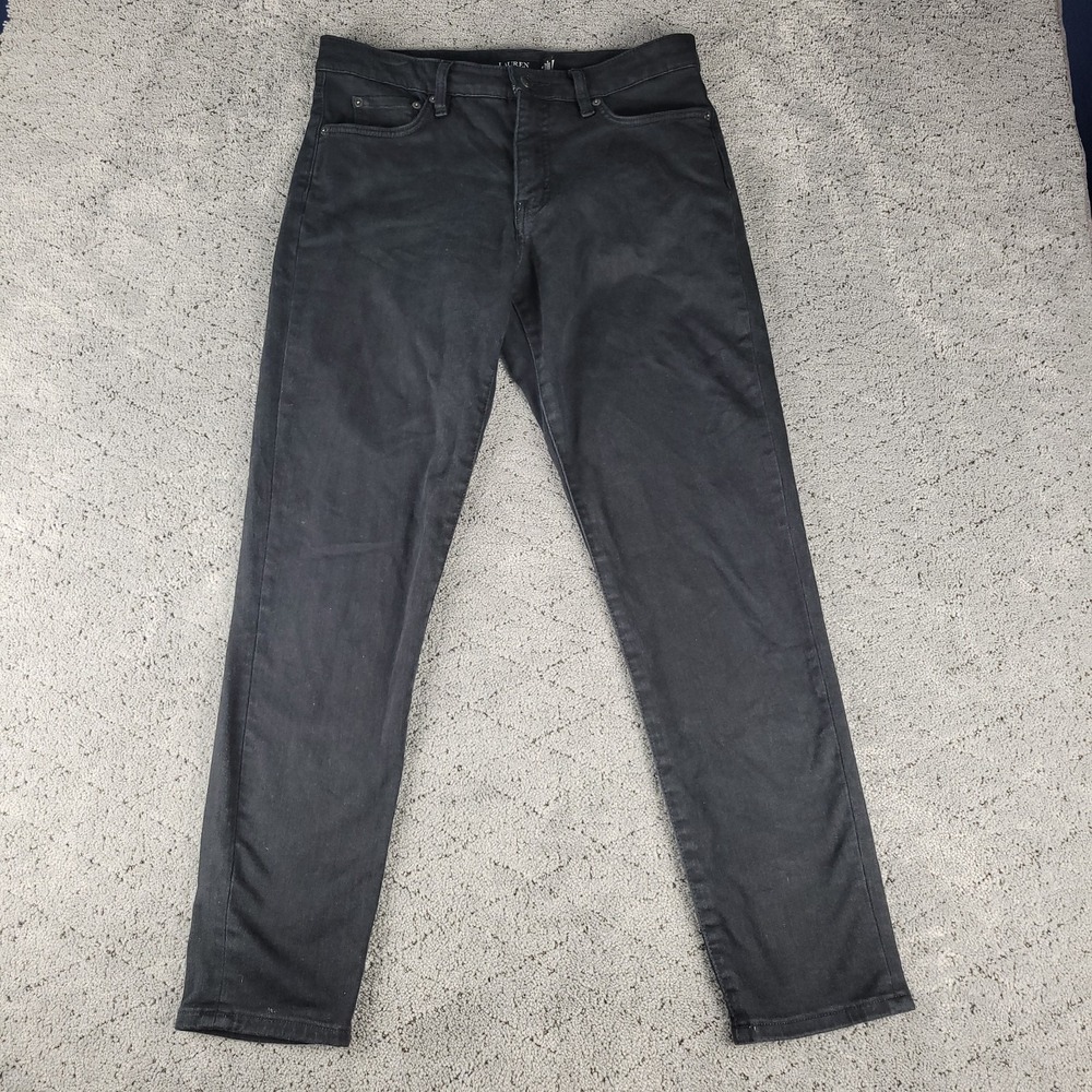 Lauren Ralph Lauren Jeans Womens 10 Black Ankle Dark Wash Stretch Denim